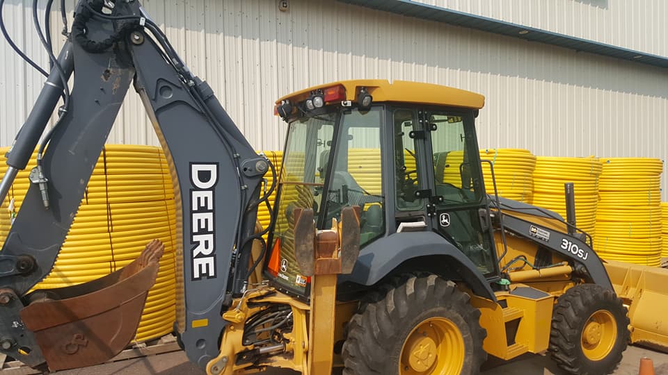 yellow Backhoe heavy equipment