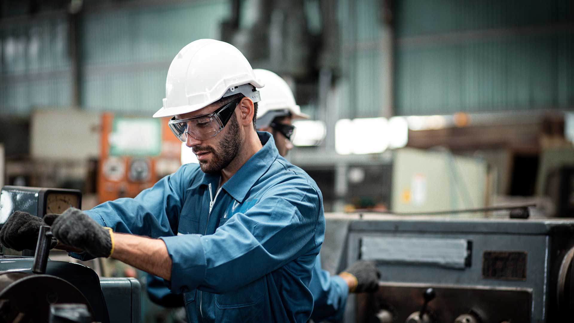 Maintenance technician checking equipment.