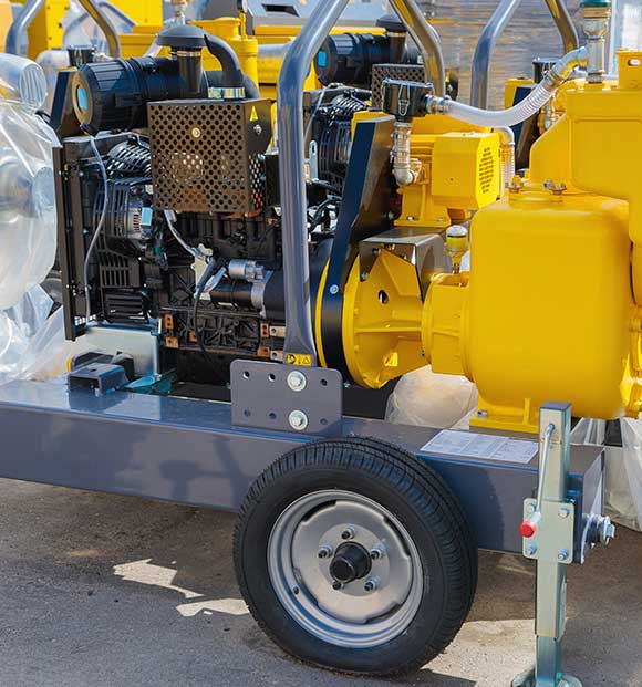 Diesel compressor on wheels for supplying pneumatic air to devices.