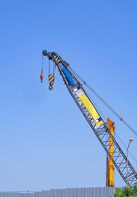 EMT heavy equipment crane on site