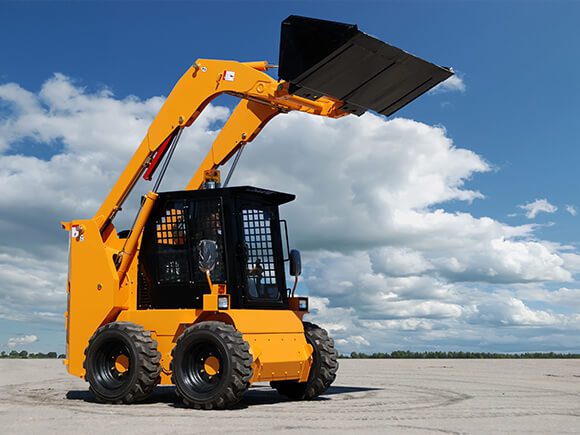 Skid Steer Loader with bucket upward.